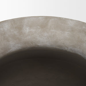 Utari Short Gray Brown w/ White Detailing Ceramic Floor Vase