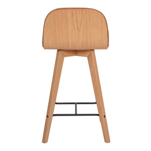 Napoli Leather Counter Stool with Oak Legs