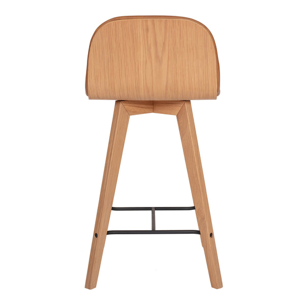 Napoli Leather Counter Stool with Oak Legs
