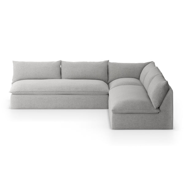 Grant Outdoor 3 Pc Sectional In Faye Ash