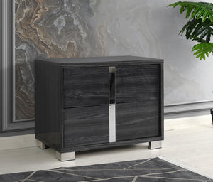 Giulia Night Stand Right Facing in Glossy Gray