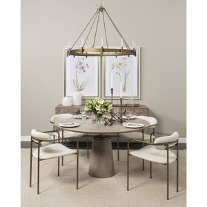 Parker I Cream Fabric Seat Gold Metal Frame Dining Chair