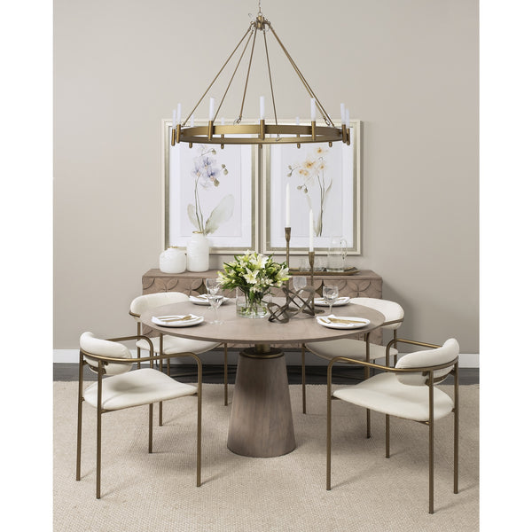 Parker I Cream Fabric Seat Gold Metal Frame Dining Chair