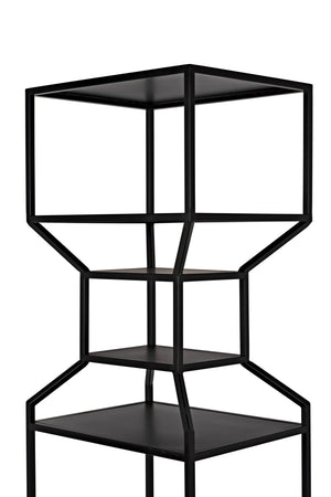 Downtown A Industrial Steel Bookcase in Matte Black