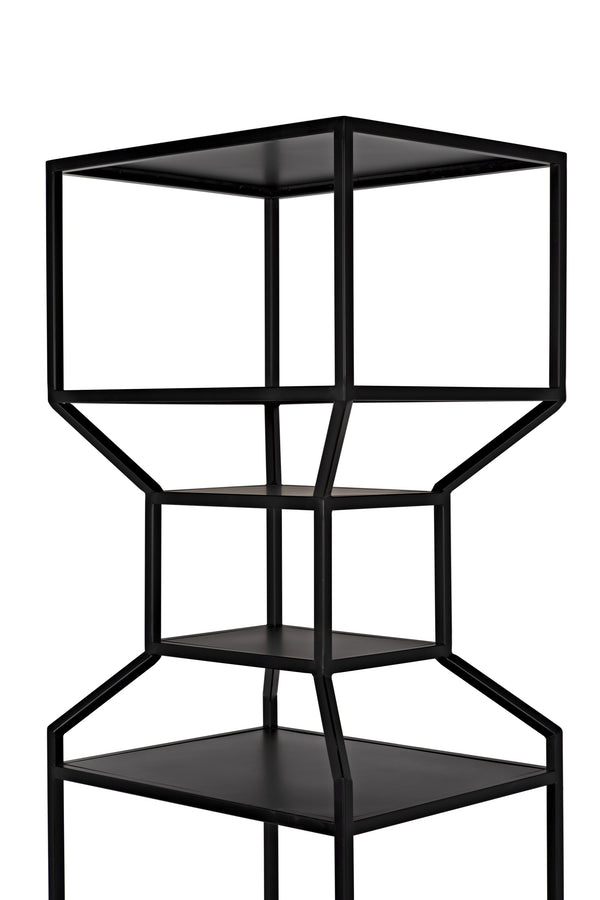 Downtown A Industrial Steel Bookcase in Matte Black