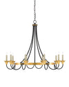 Hanlon Chandelier In Washed Black & Contemporary Gold Leaf