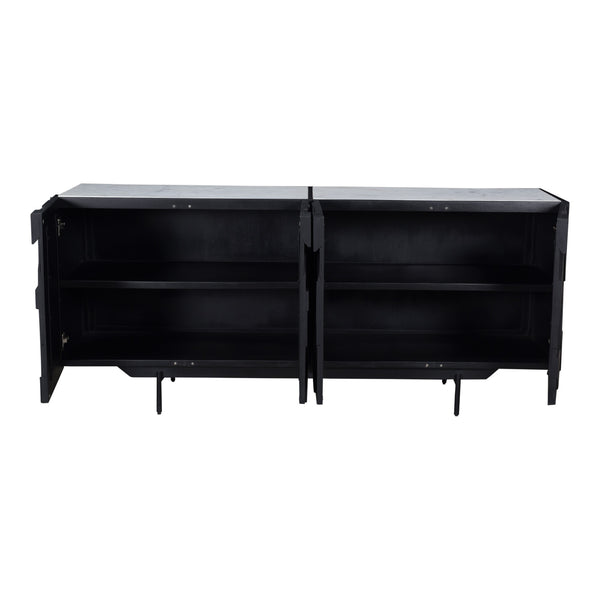 Moe's Kattan Sideboard Black with Marble Top