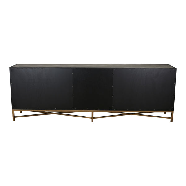 Moe's Mako Large Sideboard in Grey Oak with Gold Accents