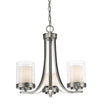 Willow 3 Light Chandelier in Brushed Nickel Finish