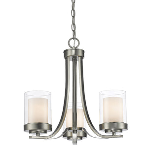 Willow 3 Light Chandelier in Brushed Nickel Finish