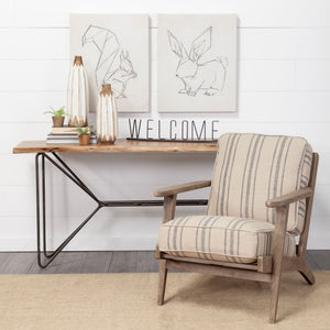 Welcome 24L x 1W Black Metal Sign