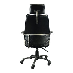 Moe's Executive Office Chair in Black Leather