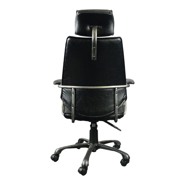 Moe's Executive Office Chair in Black Leather