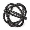 Earnhardt II Large 11L x 11W Black Wooden Beaded Orb