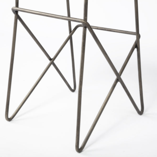 Katniss 30" Total Height Cream Fabric Seat Gold Metal Frame Bar Stool