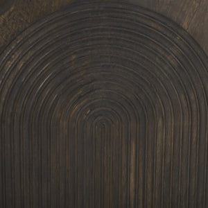 Tucker Dark Brown Wood w/ Carved Arch Pattern 2 Door Cabinet