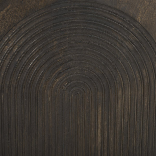 Tucker Dark Brown Wood w/ Carved Arch Pattern 2 Door Cabinet