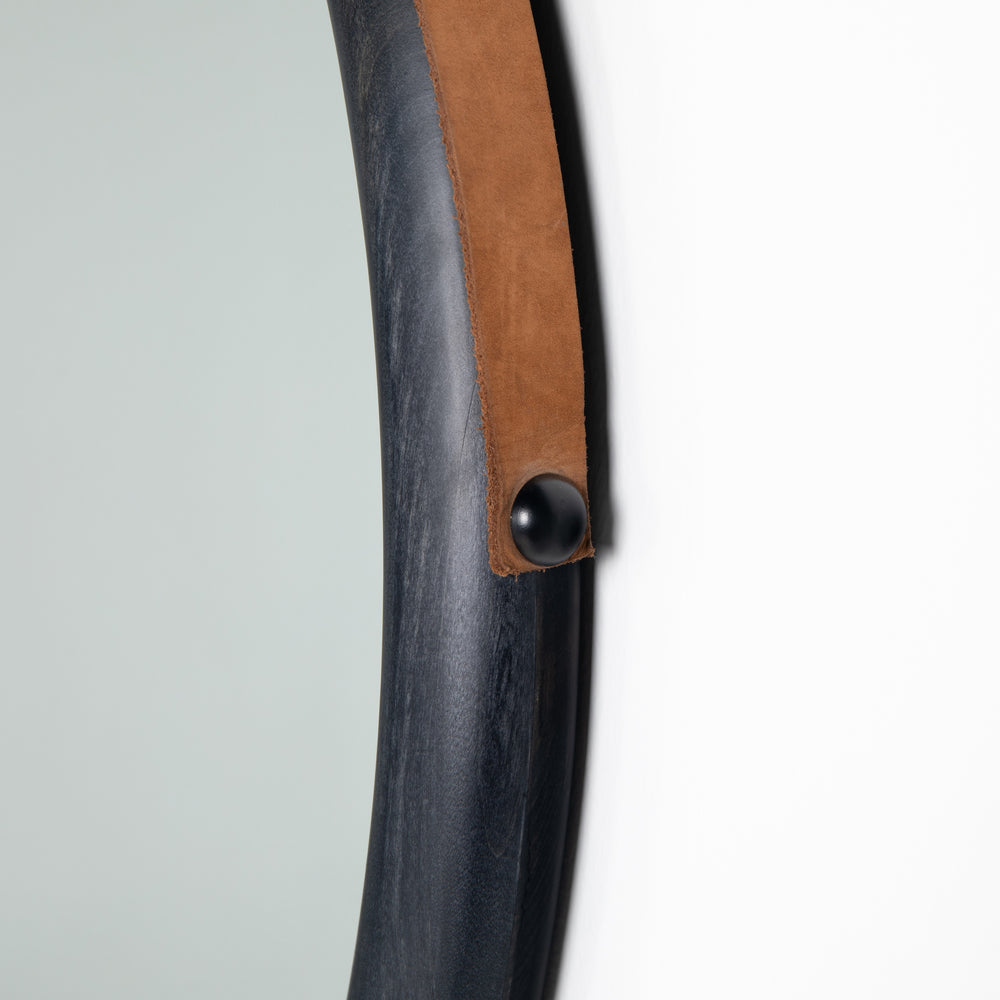 Des Mirror In Black Wash Poplar