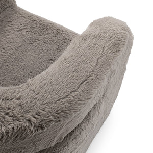 Teddy Plush Accent Chair in Soft Faux Fur - Granite