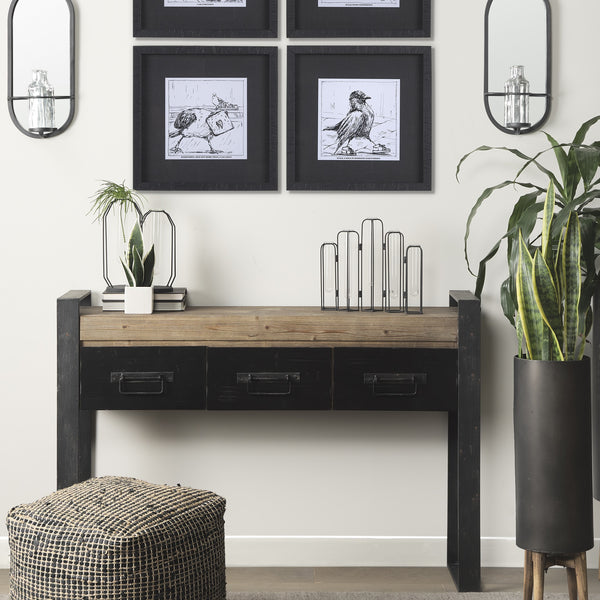 Mila 13.4L x 2.5W x 11.0H Metal and Glass Decorative Accent