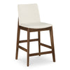 Deco Counter Stool in White with Walnut Frame