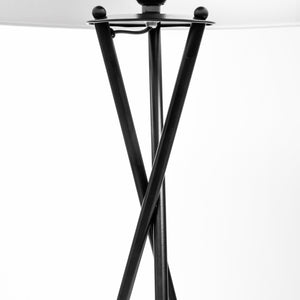 Ambrose 20.0L x 20.0W x 61.8H Black Metal W/White Fabric Shade Floor Lamp