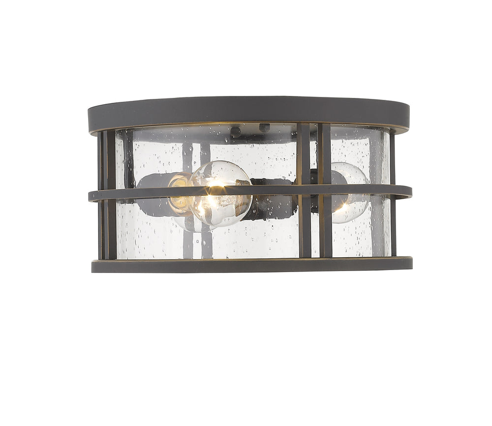 Jordan 3 Light Outdoor Flush Ceiling Mount Fixture in Oil Rubbed Bronze Finish