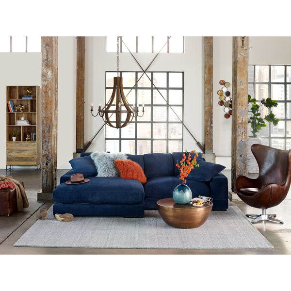 Moe's Plunge Sectional Sofa in Navy with Flip Chaise