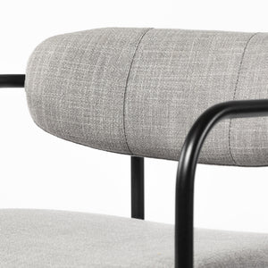 Parker Gray Fabric Seat Black Metal Counter Stool