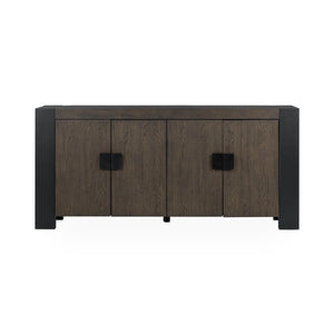 Deaven Solid Wood 4-Door Buffet - Toasted Brown