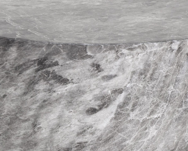 Cara End Table - Marble Look - Grey