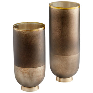 Small Pemberton Vase in Black Onyx and Champagne