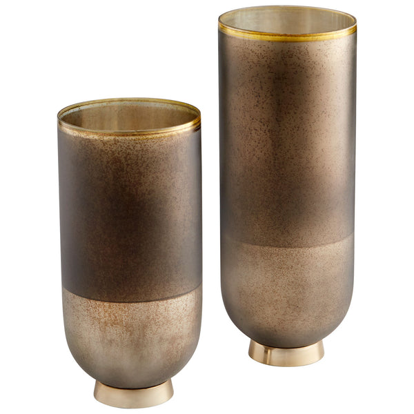 Small Pemberton Vase in Black Onyx and Champagne