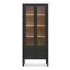 Hannah Tall Cabinet Black with Glass Inserts