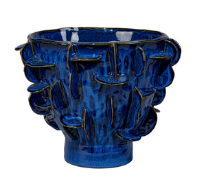  Helios Ceramic Decorative Vase, Blue