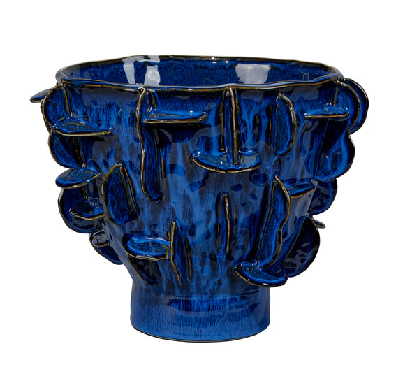  Helios Ceramic Decorative Vase, Blue