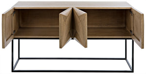 Zurich Bleached Walnut Console with Industrial Steel Frame