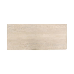 Adir Solid Wood Desk with Sphere Legs in Cream
