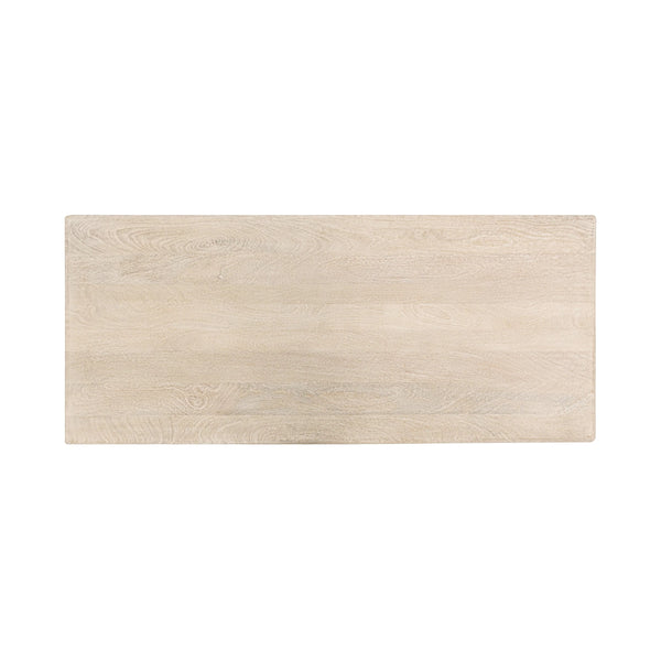 Adir Solid Wood Desk with Sphere Legs in Cream