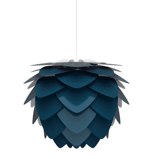 Aluvia Medium Plug-In Pendant in Petrol with White Cord