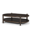 Romi Dark Brown Wood w/ Bottom Shelf Oval Coffee Table