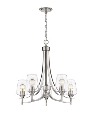 Joliet 5 Light Chandelier in Brushed Nickel Finish
