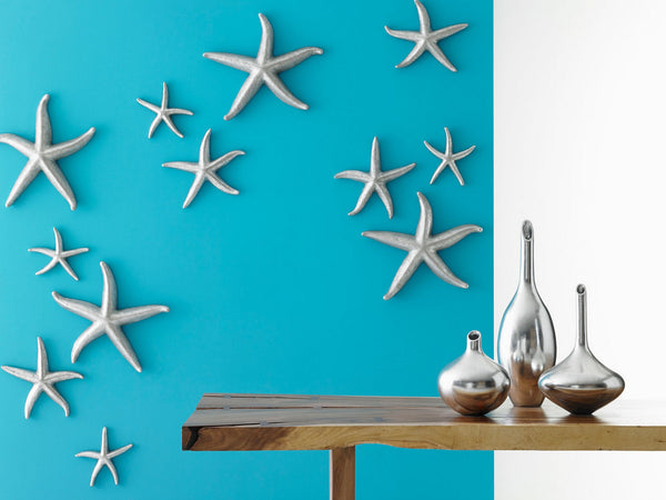 Star Fish, Silver Leaf, Set Of 4, Small