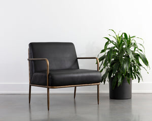LATHAN LOUNGE CHAIR - CHARCOAL BLACK LEATHER