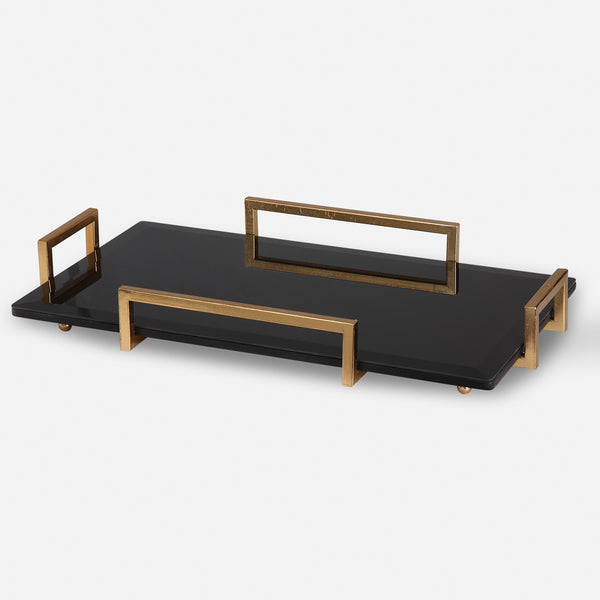 Ettore Black Glass Tray