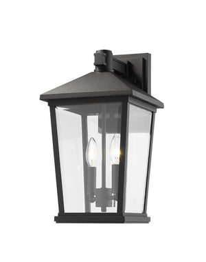 Beacon 2 Light Outdoor Wall Sconce in Black Finish