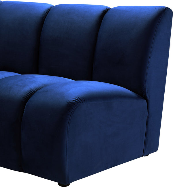 Lynda 4pc. Modular Sectional In Navy Velvet