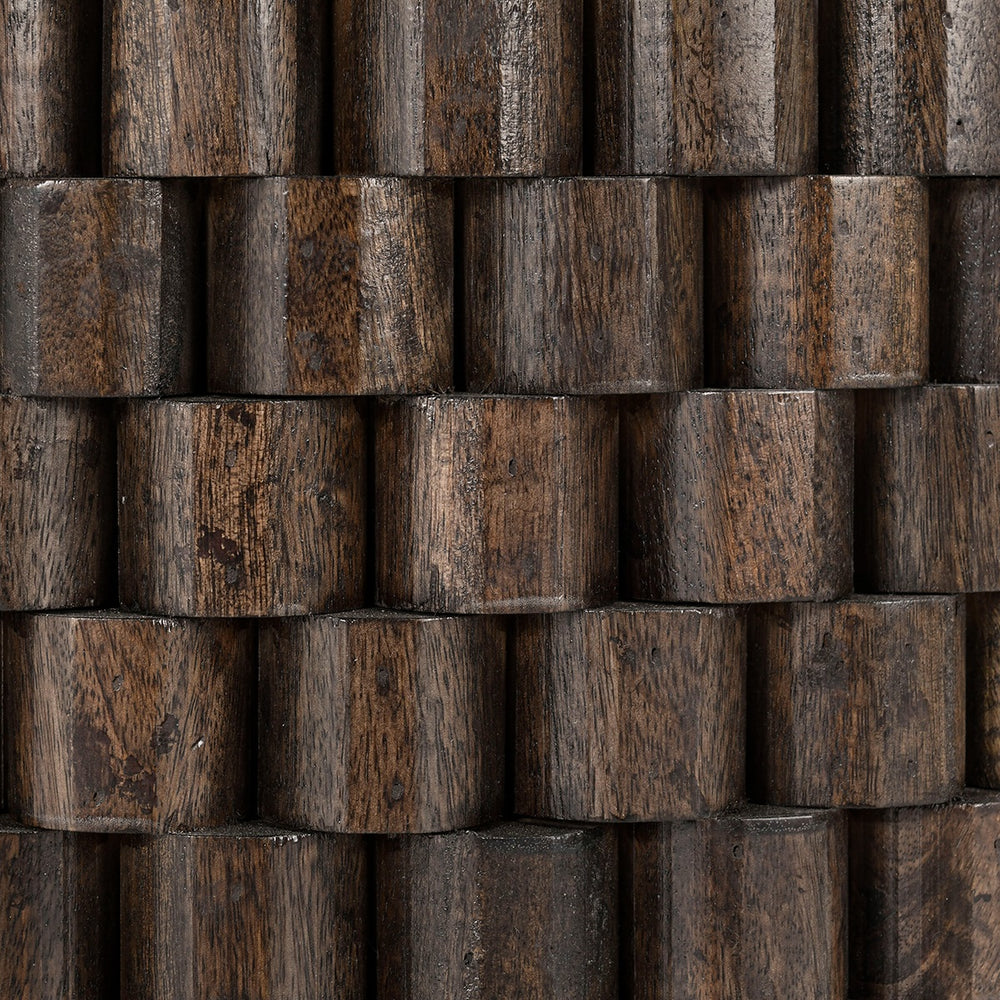 Norwood Solid Wood Round End Table - Bark Brown