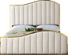 Ethel King Bed In Cream Velvet