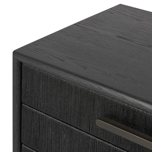 Rosenell Closed Nightstand - Black Oak Veneer